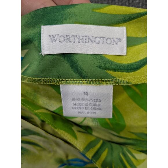 Worthington 100% Silk Wrap Skirt Women 14 Tropical Floral Maxi Midi Beach Cruise - Picture 3 of 13